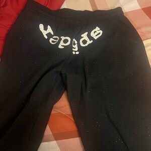 Rhinestone Black Spider Pants